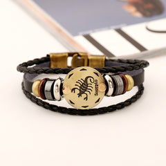 Zodiac Scorpio cowhide Bracelet -BL277