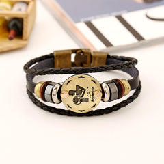 Aquarius Cowhide Bracelet for Couple students -BL284