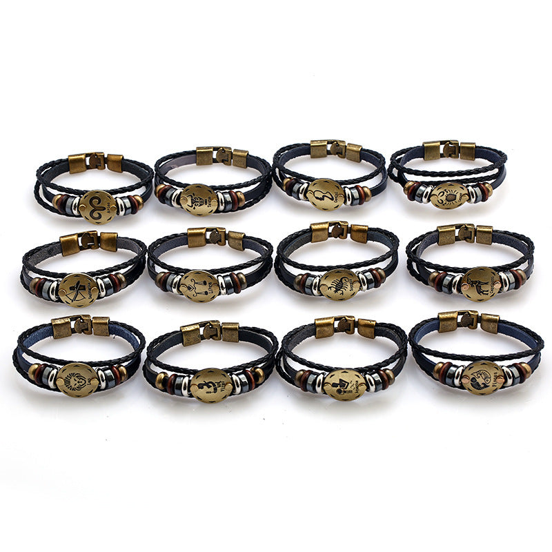 Zodiac Scorpio cowhide Bracelet -BL277