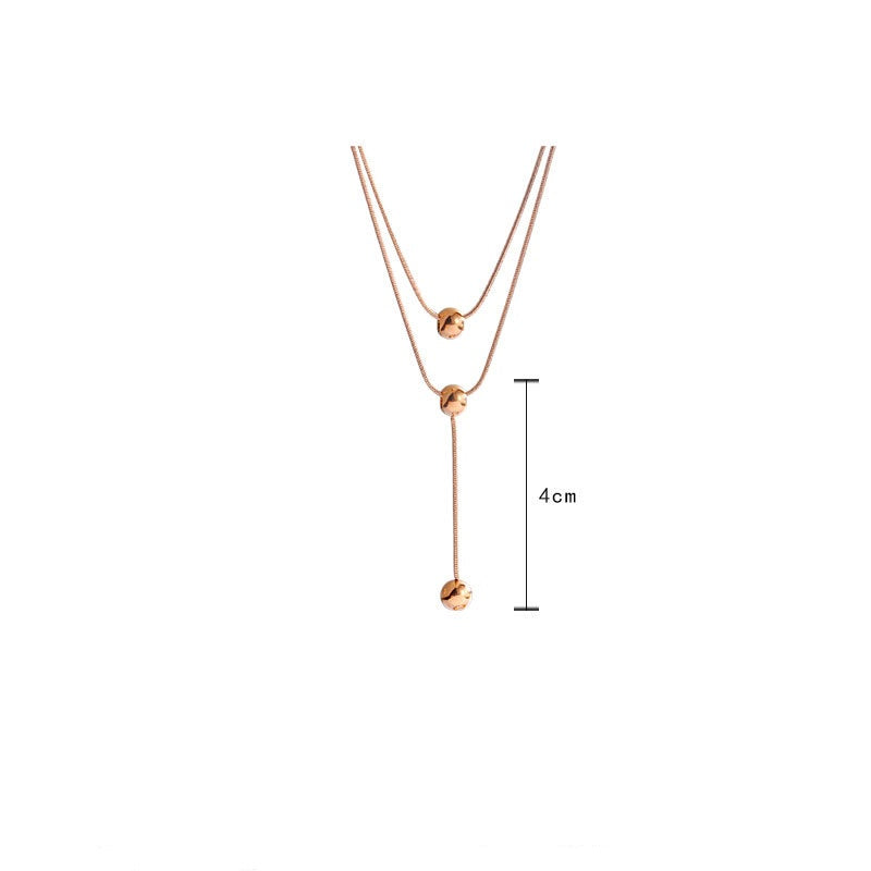 Transfer Bead k Gold Double necklace -X120RG