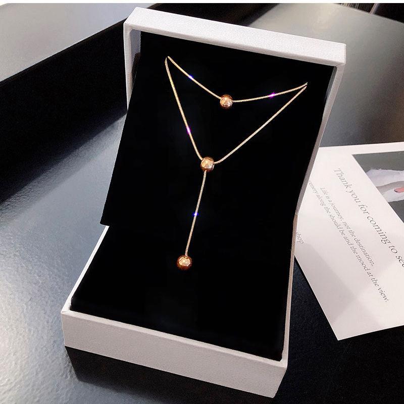 Transfer Bead k Gold Double necklace -X120RG
