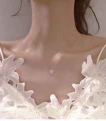 Rose gold Snowflake collarbone necklace -D938