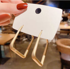 Metallic square earrings -E2351G