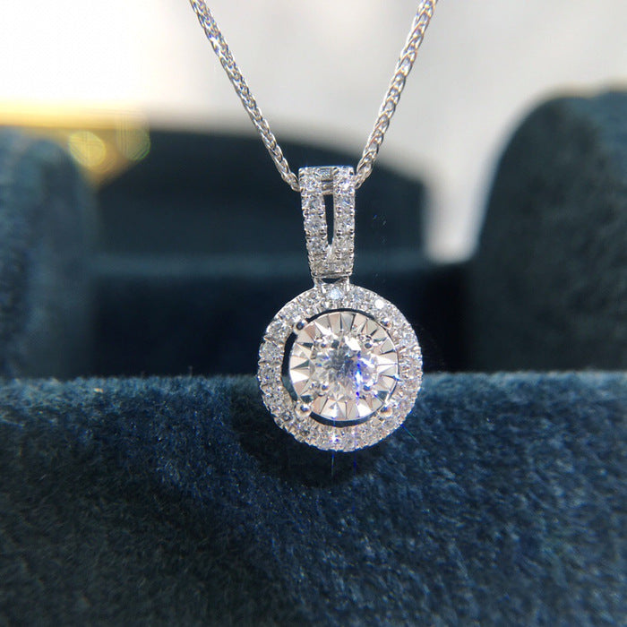 3 carat 8-heart 8-arrow diamond plated pt950 necklace -MSD009