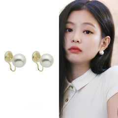 Vintage Bright Light Large Pearl ear clip without piercing -KG034