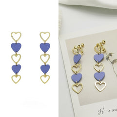 Romantic quality Heart to Heart Ear clip -KA041