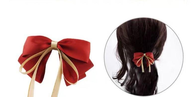 Burgundy bow Ribbon bobby Pin -HA212