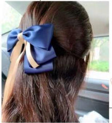 Navy blue bow hair clip -HA211