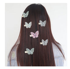 Elegant white embroidered butterfly hairpin -HA213