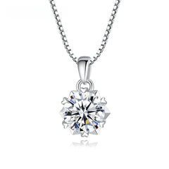 1 carat Mosan Diamond Pendant S925 Silver Necklace -MSN-002