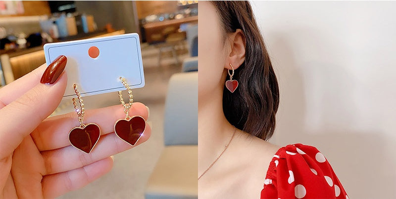 Vintage Love Earrings in Red -E2237GR