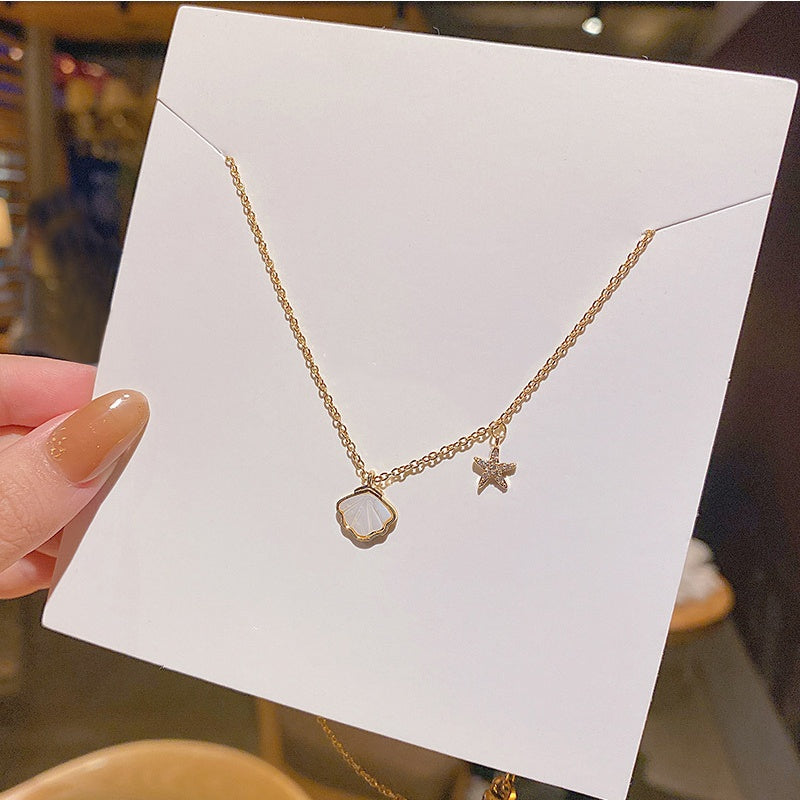 Elegant lady Starfish shell necklace -X173G