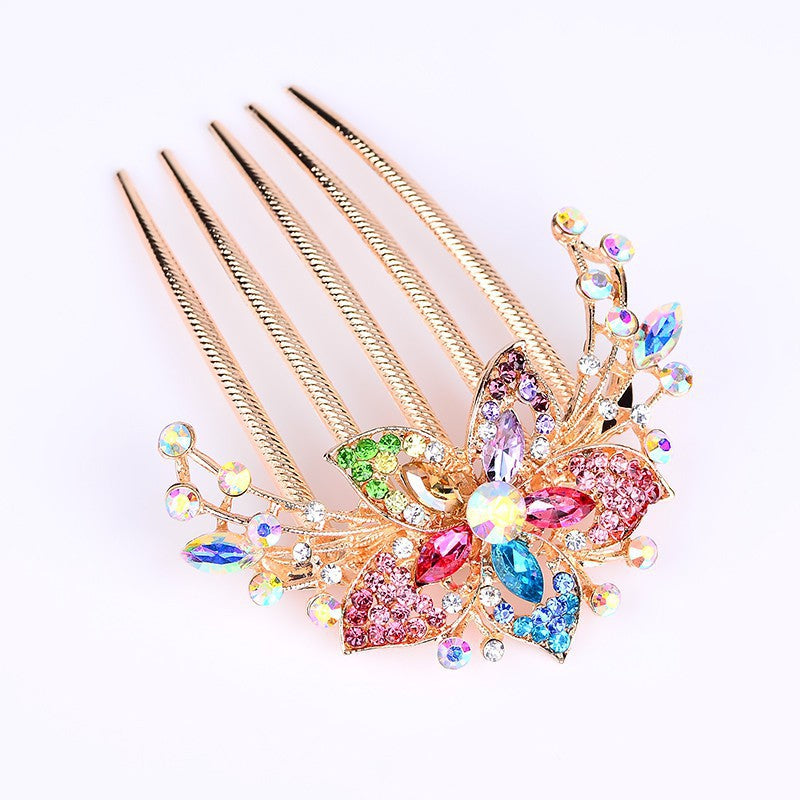 Flash color comb disc hairpin clip-HA198