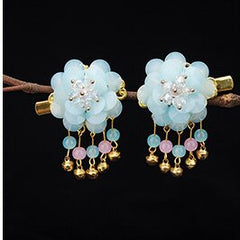 Blue petal Gold bell headdress pair -HA220G