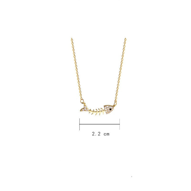 Lovely beautiful clavicle necklace with fish every year -X072G
