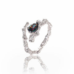 Color treasure Zircon ring female lava advanced sense -J2634S