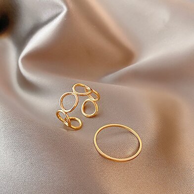 Two-piece ring with gold ring -J167G