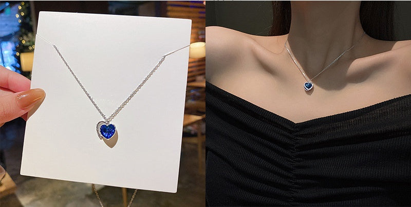 Eternal Heart Blue Jewel clavicle Necklace -X255S
