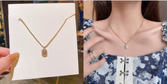Japanese and Korean sweet style exquisite letter collar bone necklace -X196G