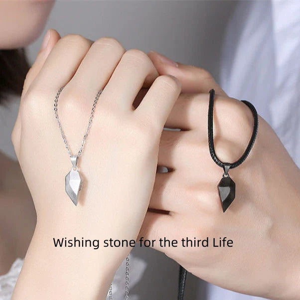 Couples magnetic heart wishing stone necklace HPX001/HPX002/HPX003