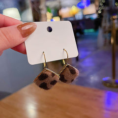 Plush leopard sugar earrings -E2814G