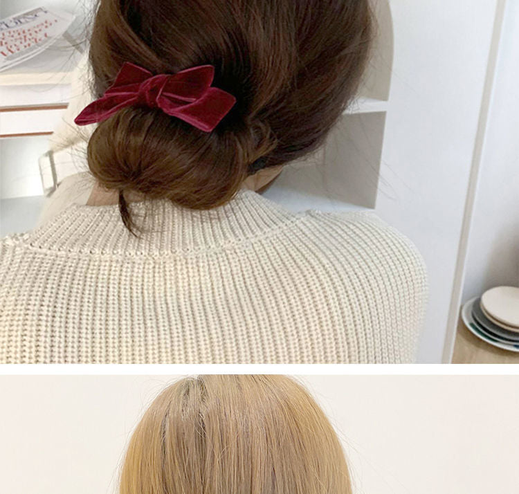 Korean velvet bow Lazy Hair Driller Hair accessories -HA224