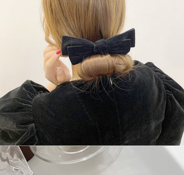 Korean velvet bow Lazy Hair Driller Hair accessories -HA224