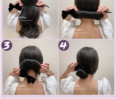 Korean velvet bow Lazy Hair Driller Hair accessories -HA224