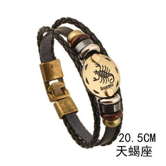 Zodiac Scorpio cowhide Bracelet -BL277