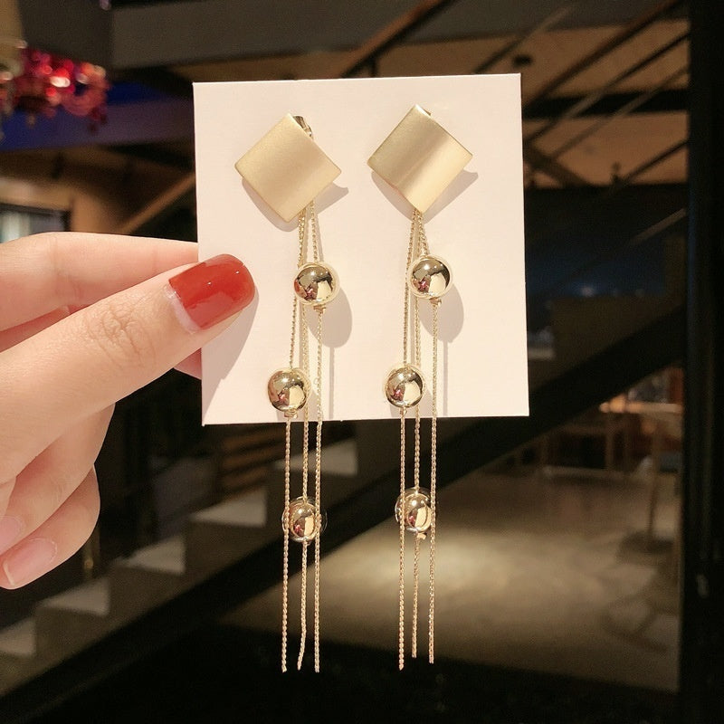 s925 Silver Pin long style earrings -ER177