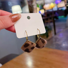 Plush leopard sugar earrings -E2814G