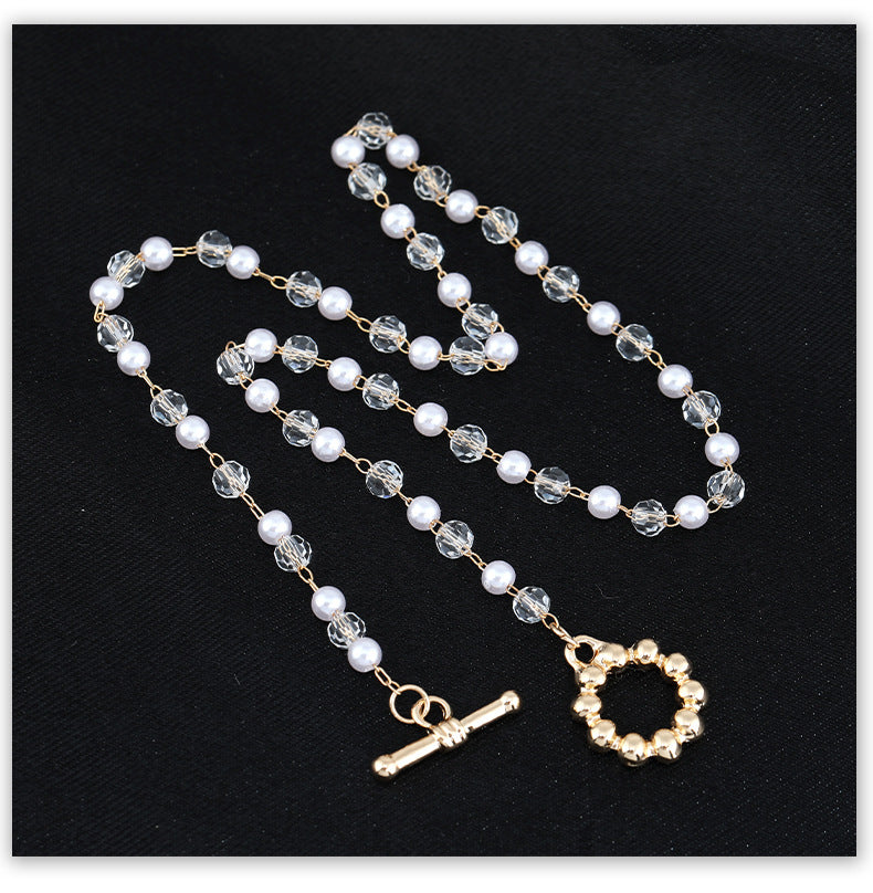 Pearl crystal ring European and American ins clavicle chain -NE251