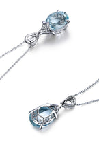 Synthetic Aquamarine necklace -D363S