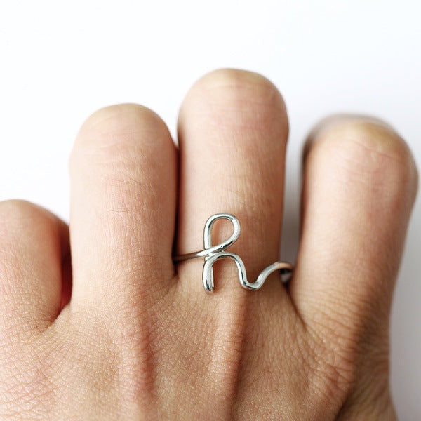 Fashion rose gold silver letter ring jewelry YC-R70