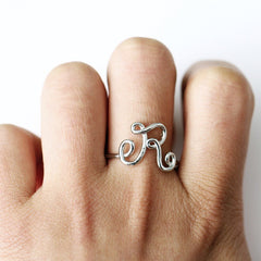 Fashion rose gold silver letter ring jewelry YC-R70