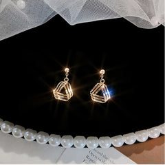 Simple hollow triangle earrings -E1171G