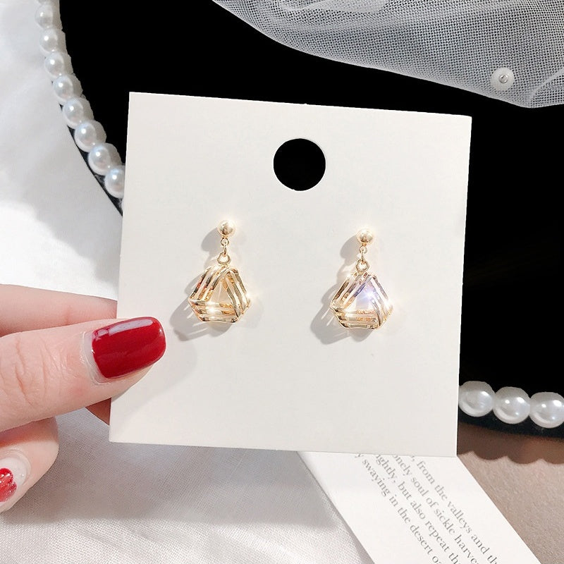 Simple hollow triangle earrings -E1171G