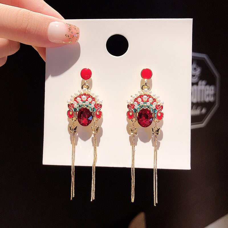 Chinese Opera Mask New Year Earrings -E1468G