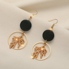 S925 Silver Needle Gold Tree Earrings -ER182