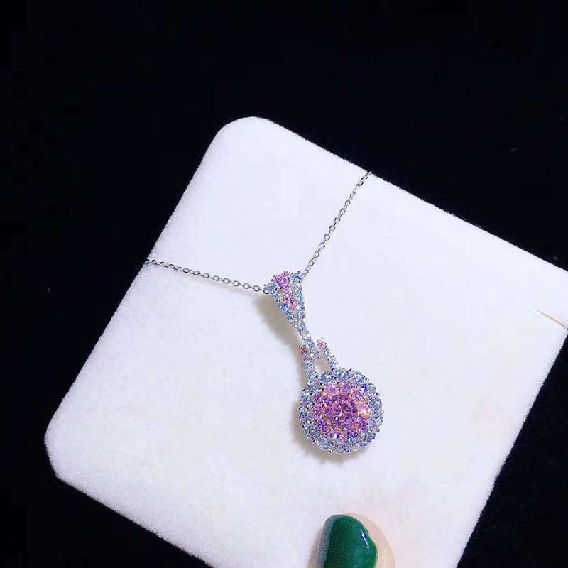 Vintage exquisite round pink Diamond Pendant [without chain] -D1190