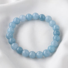 Natural crystal Aquamarine beads beaded bracelet -20220530AQU