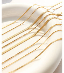 Light luxury 18K gold plated double layer snake bone chain -NE299G