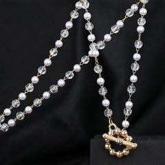 Pearl crystal ring European and American ins clavicle chain -NE251