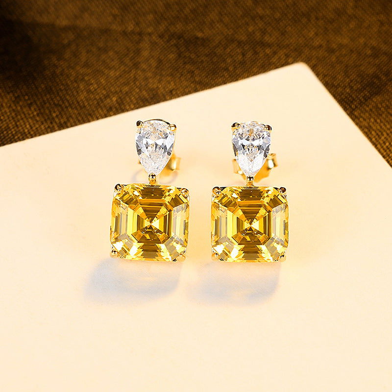 High-end Yellow Sugar S925 Silver Earrings -SE20082210