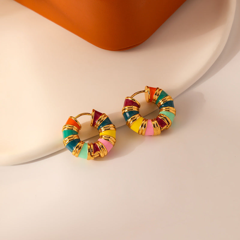 ins Vintage Color Fashion Macaron Earrings -DMS00123