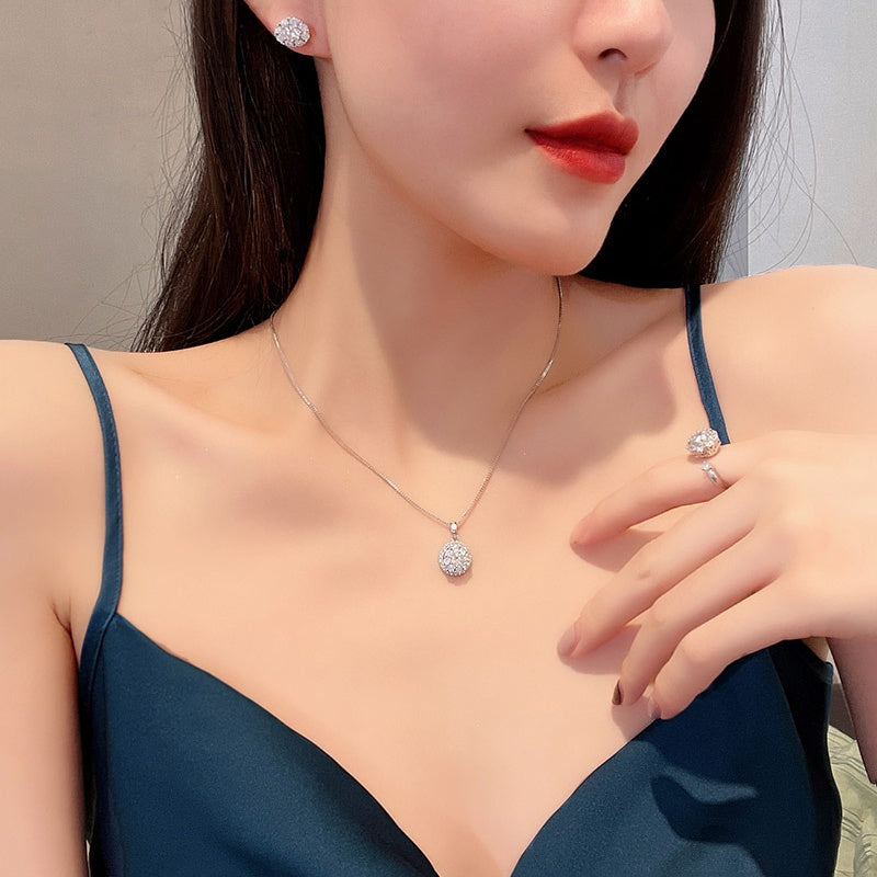 Starlight diamond flower collar bone necklace -X716S