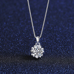 1 carat Mosan Diamond Pendant S925 Silver Necklace -MSN-002