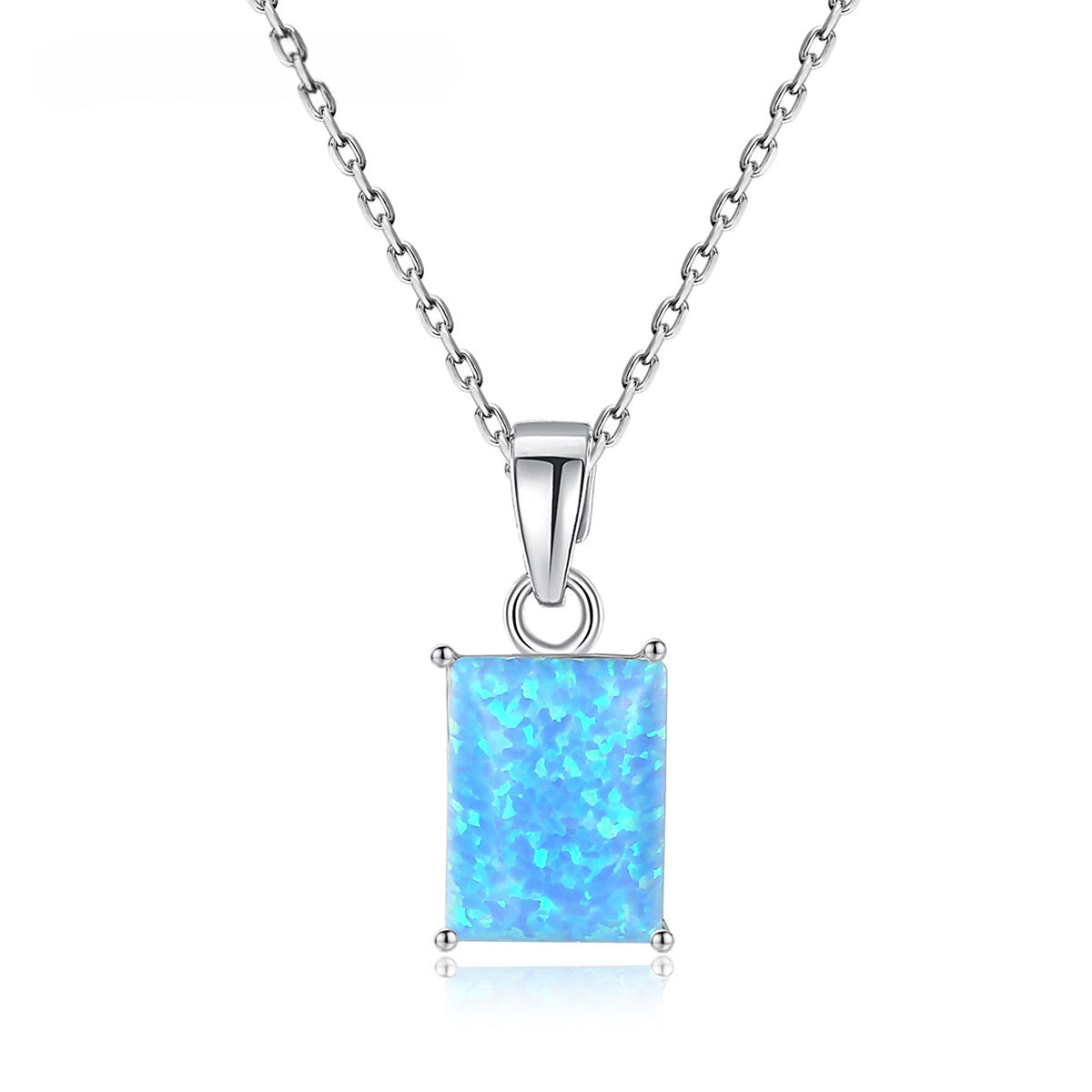 Blue Opal Pendant 925 Silver necklace -SN0142BL