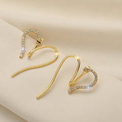 S925 Silver Needle Love Diamond earrings -ER190