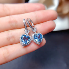 Heart-shaped sea diamond earrings -E1027